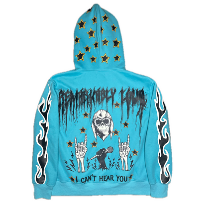 Loud-blue flamers full zip hoodie set