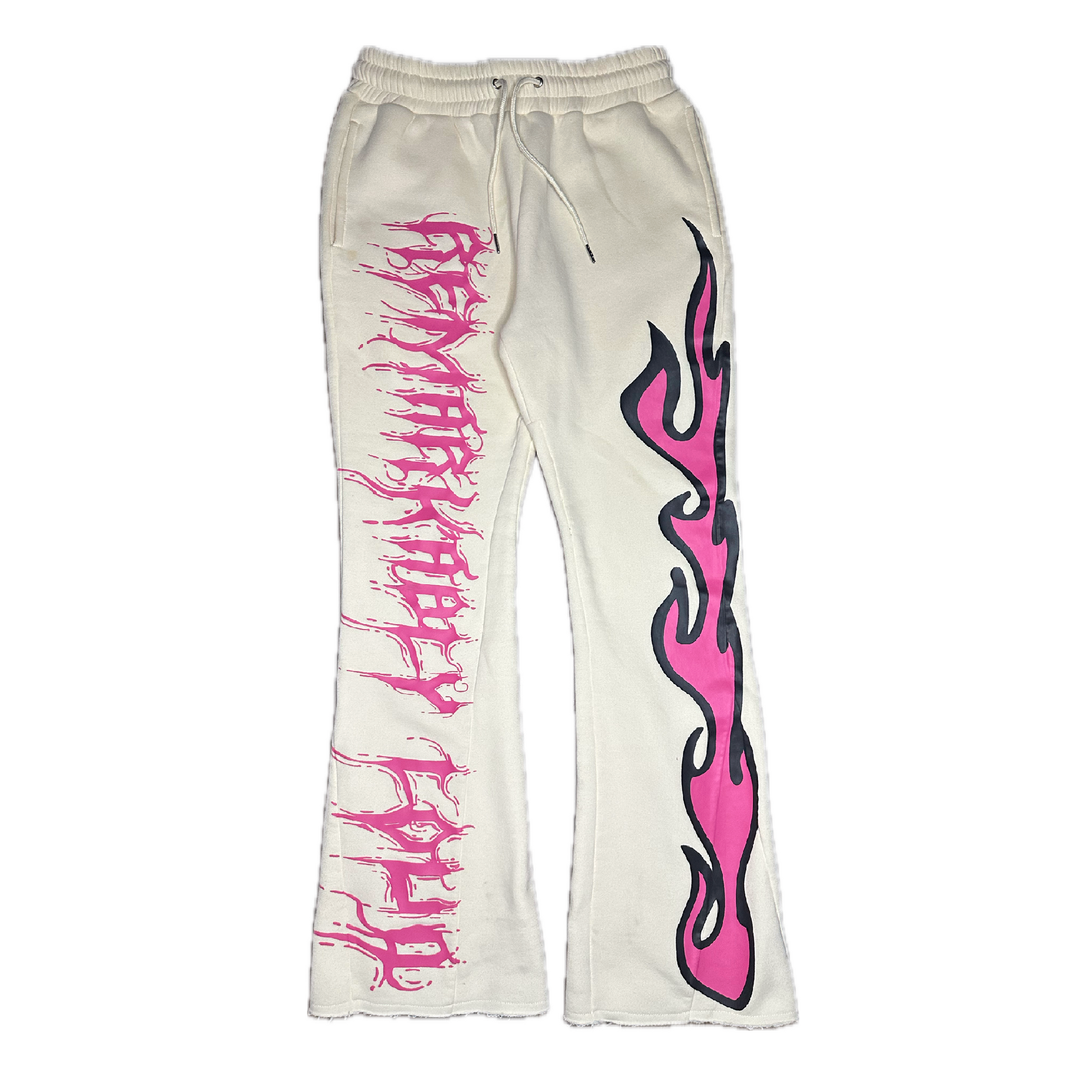 Comic Cream-pink flamers full zip flared sweatpants set – Remarkably Loud